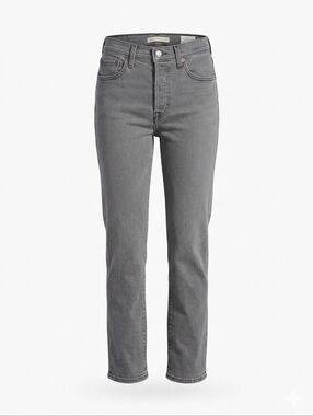 Levi's Wedgie High Rise Ankle Jean 30 Grey Button Fly Straight Leg Indie Hipster